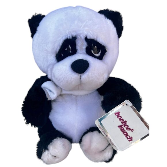 Boo Boo Panda Plush Toy By Applause 8" Black & White Stuffed Animal With Ribbon - Picture 3 of 12
